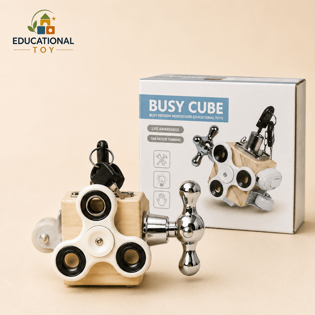 Wooden Busy Cube