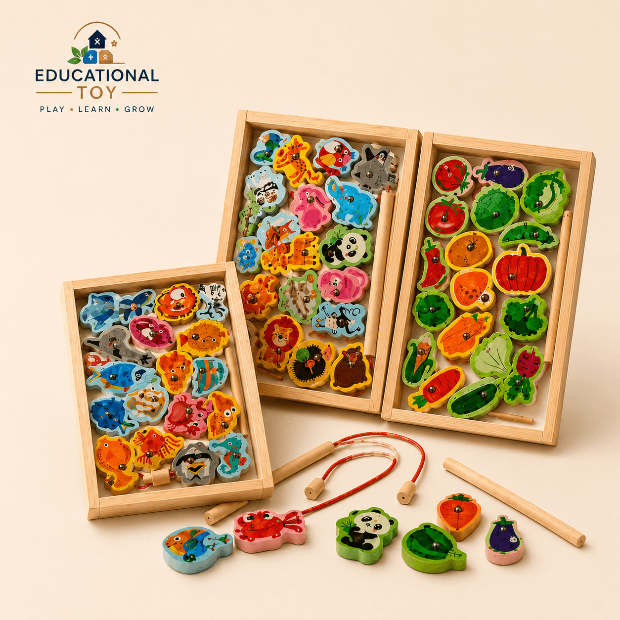 Magnetic Beading & Fishing Game