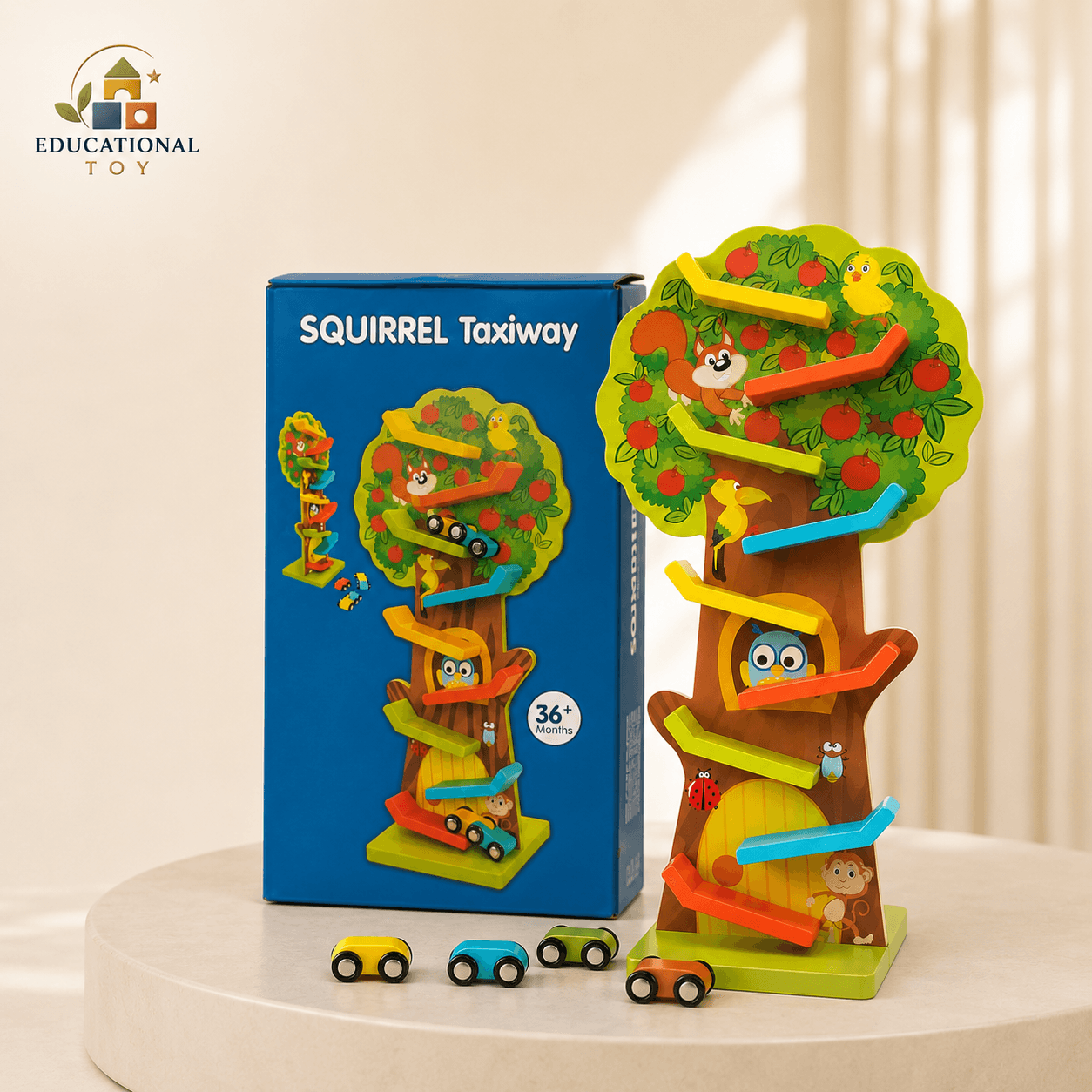 Squirrel Taxiway – Wooden Car Track Toy