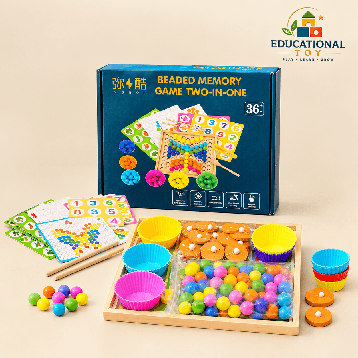 Beaded Memory Game 2 in 1