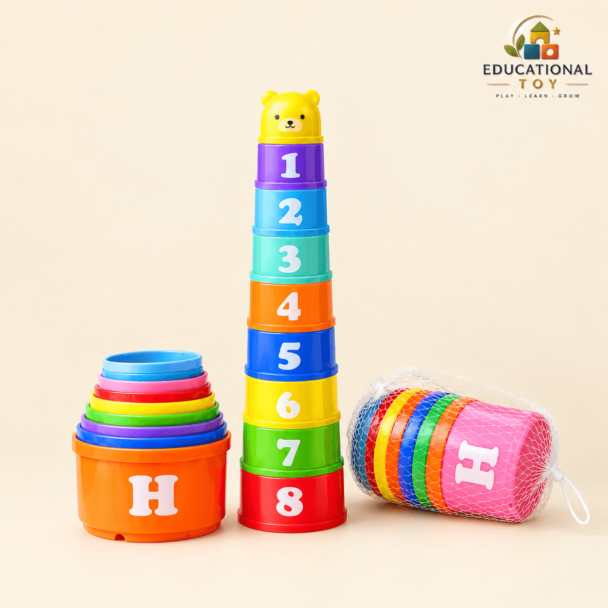 Rainbow Alphabet Stacking Cup